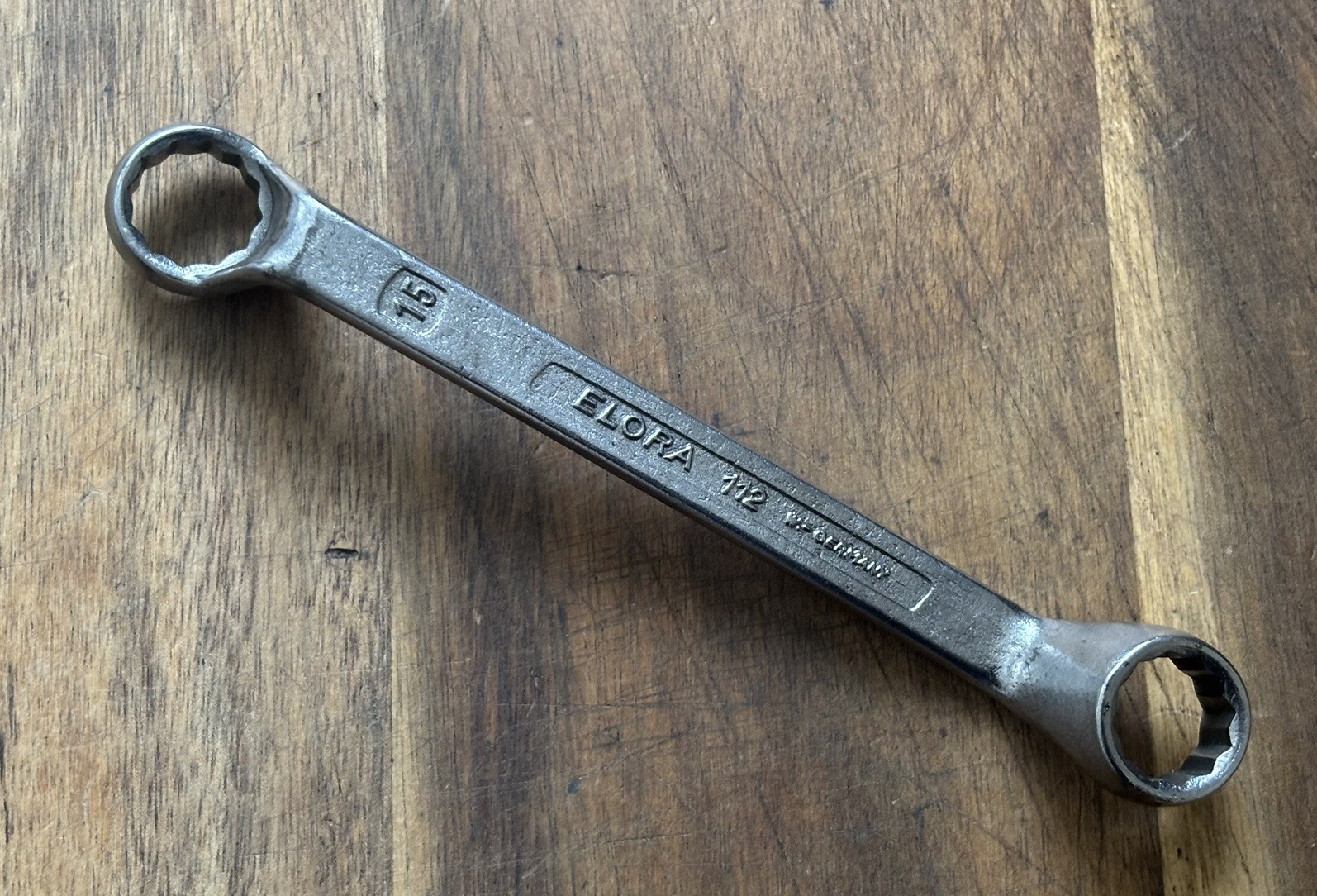 ELORA No112 series- 14mm x 15mm metric size – short reach cranked ring Spanner