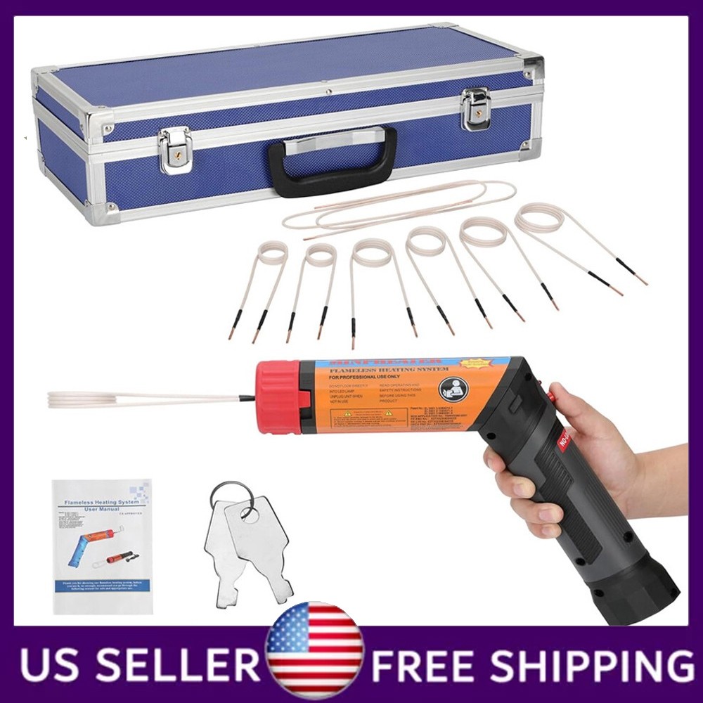 1100W Magnetic Induction Heater Kit Tool for Automotive Heat + 8 Coils