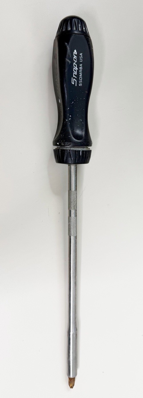 SNAP ON SSDMR8A 12-15/16″ Ratcheting Magnetic Long Black Screwdriver USA GUC