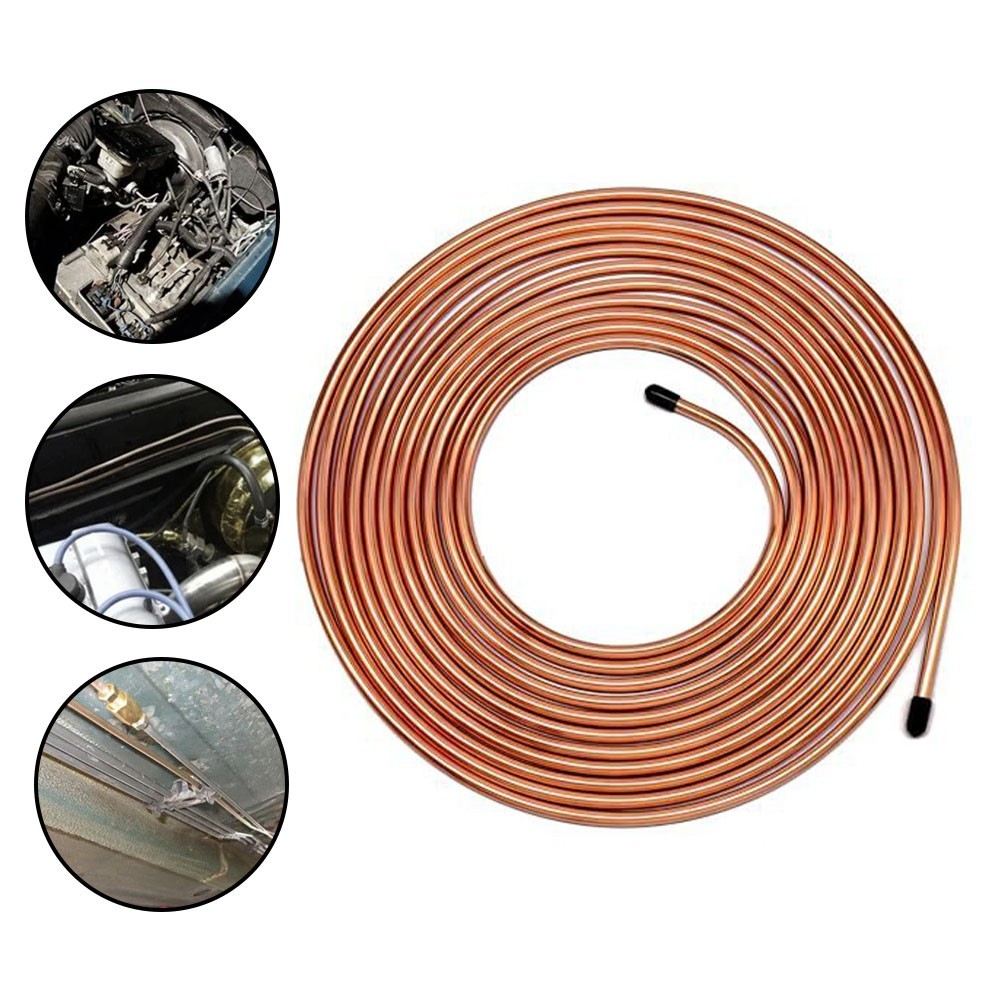 Copper Coated Steel Brake Line 3/16 inch 25 Feet for General Automotive Use