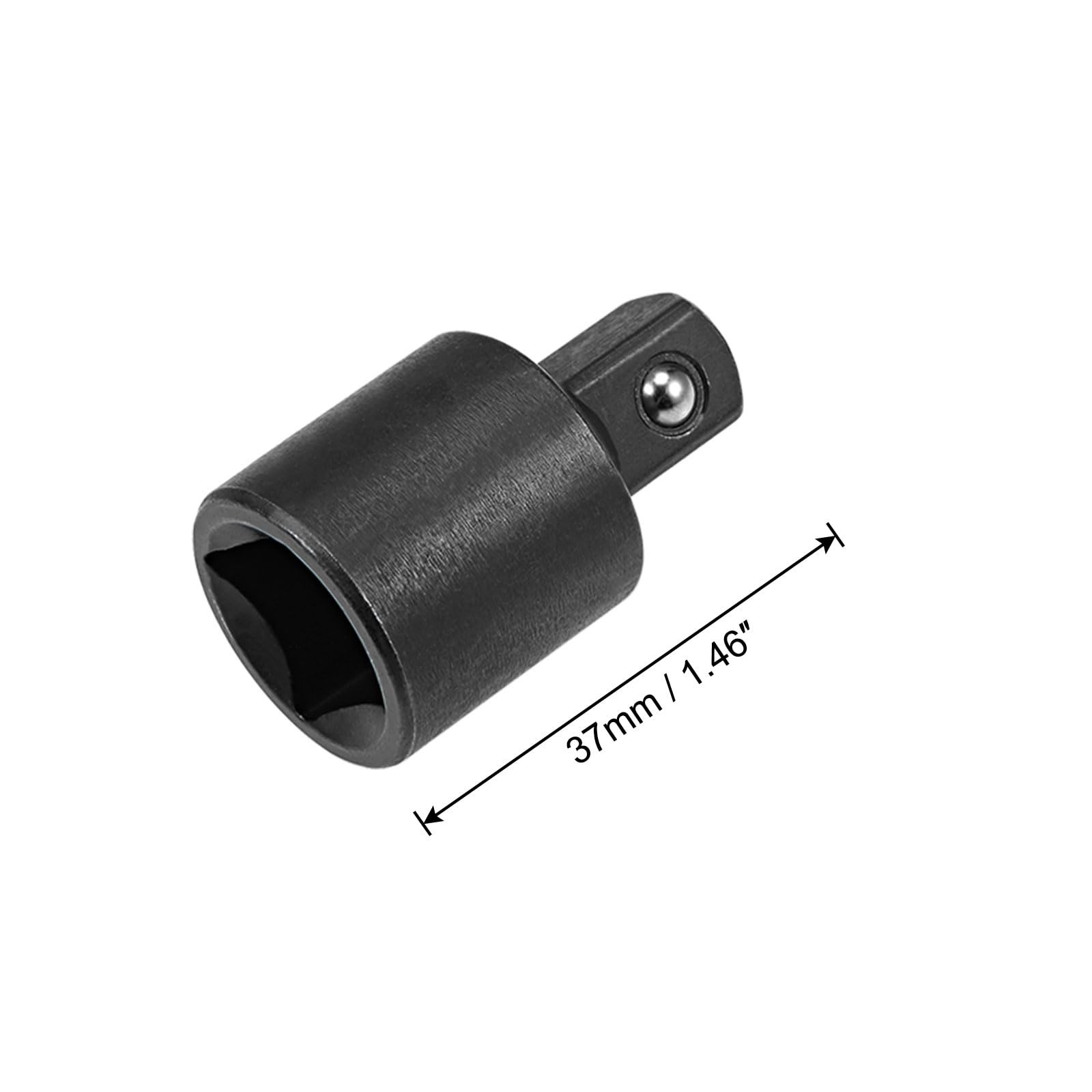 uxcell 1/2 Inch Drive F x 3/8 Inch M Socket Reducer Female to Male Cr-V Black
