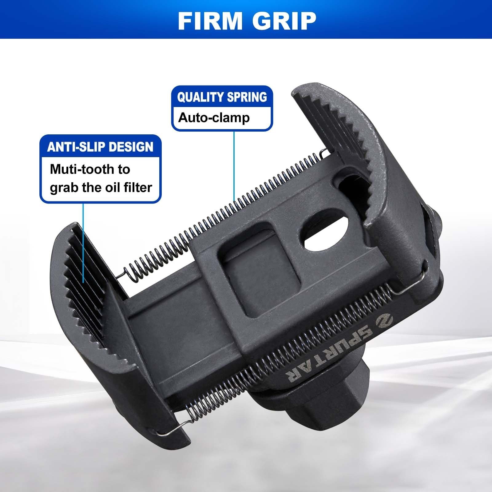 Adjustable Oil Filter Wrench 2-3/8″ to 3-1/8″ | Universal Removal Tool for Spin-