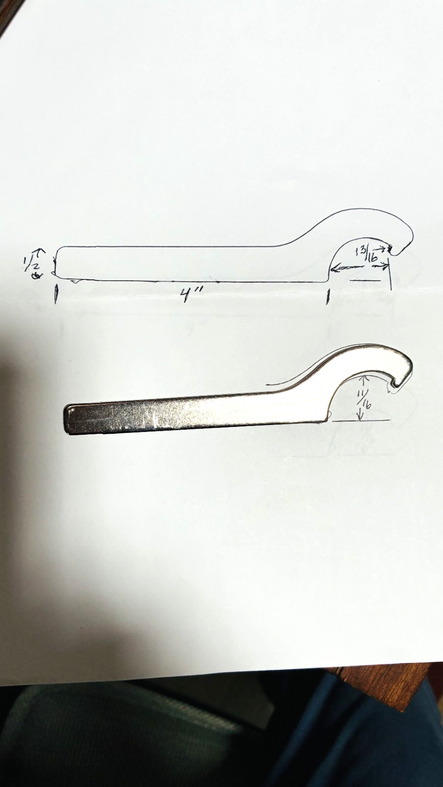 HOOK SPANNER WRENCH, MADE OF SHEET STEEL, 1/16″ HANDLE THICKNESS PACK OF 10 NEW.