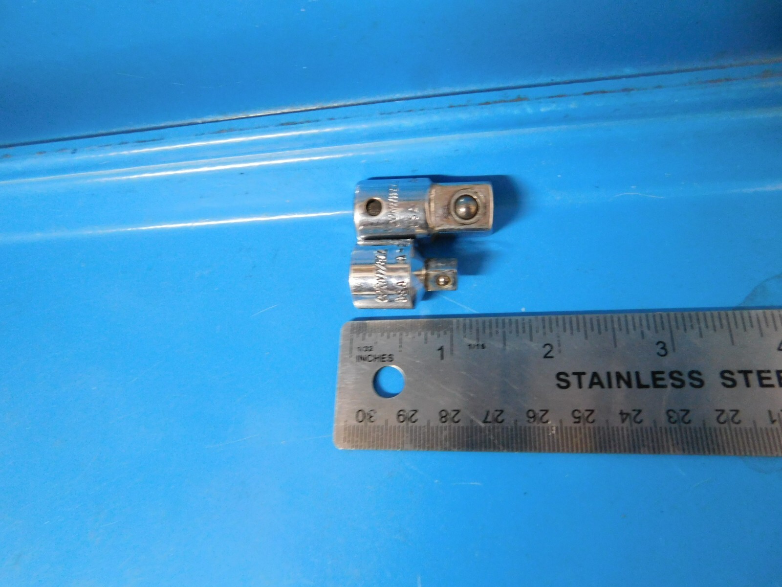 USED,CORNWELL TOOLS 3/8IN TO 1/4IN & 3/8IN TO 1/2IN ADAPTORS , LOT OF 2, USA
