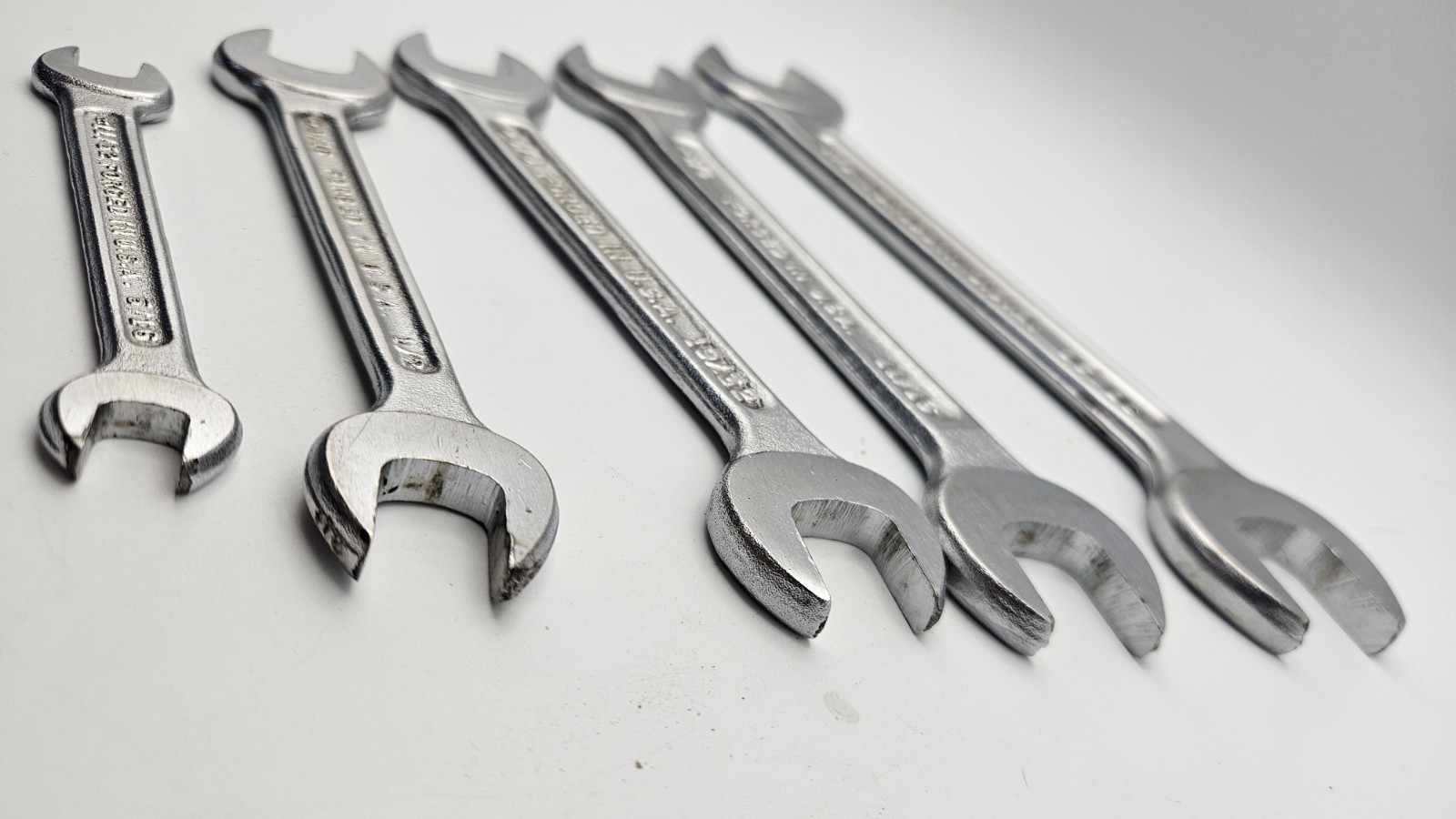 Vintage Sears 5pc Open End Both Ends Wrench Set Made In The USA SAE Clean Set!