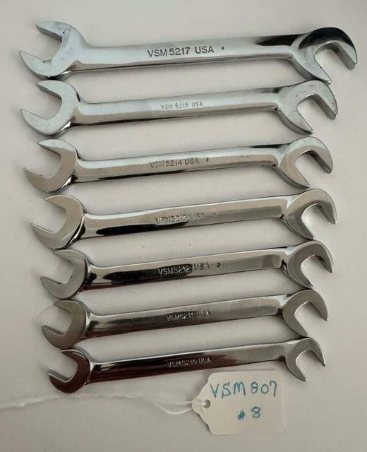Snap On Tools VSM807 7pc Metric 10mm-17mm 4-Way Angled Head Open Wrench Set #8