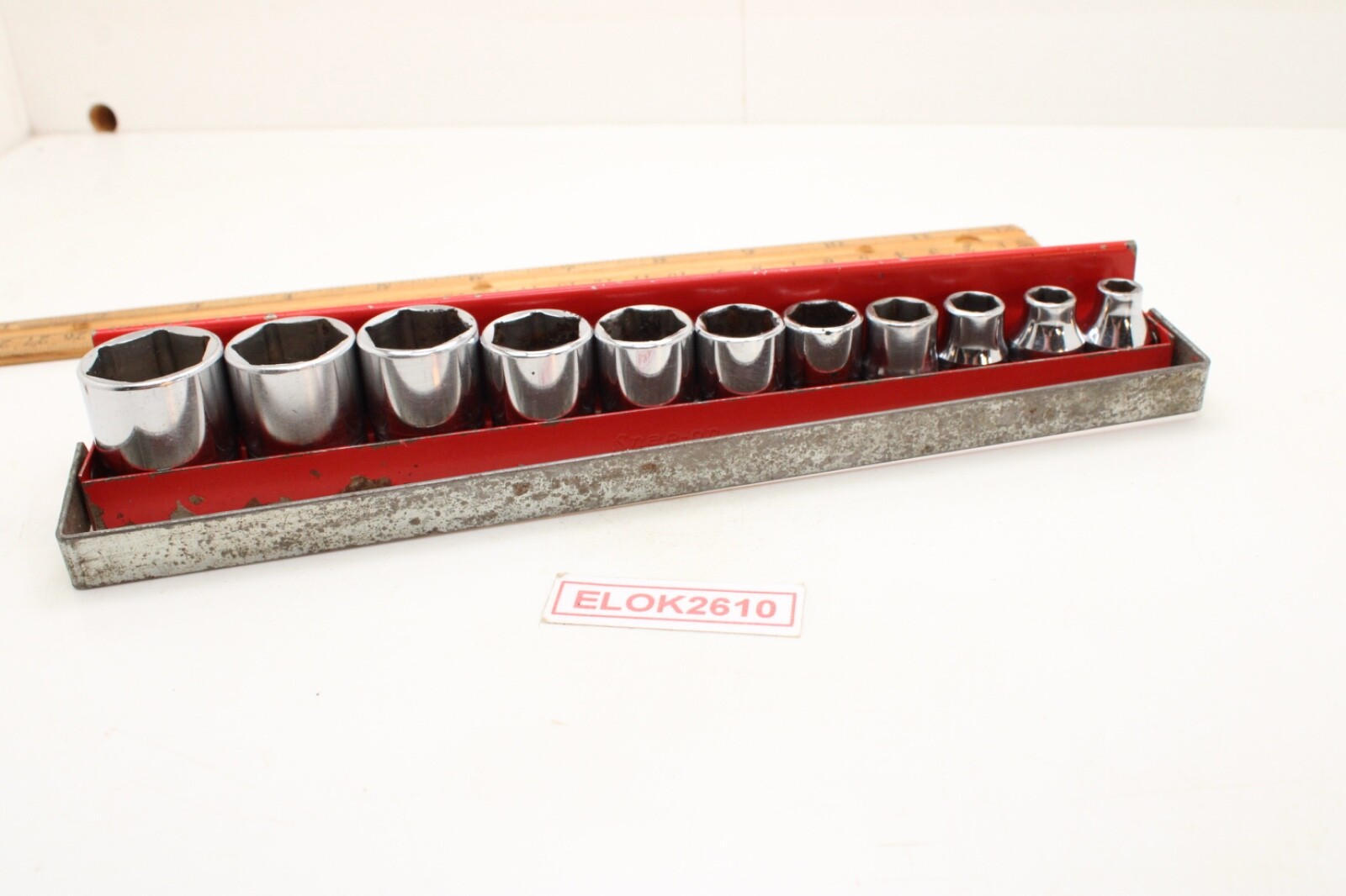 Snap On FS081-FS281 1/4″-78″ 3/8″ Drive 6 Point 11 Piece Shallow Sockets Set USA