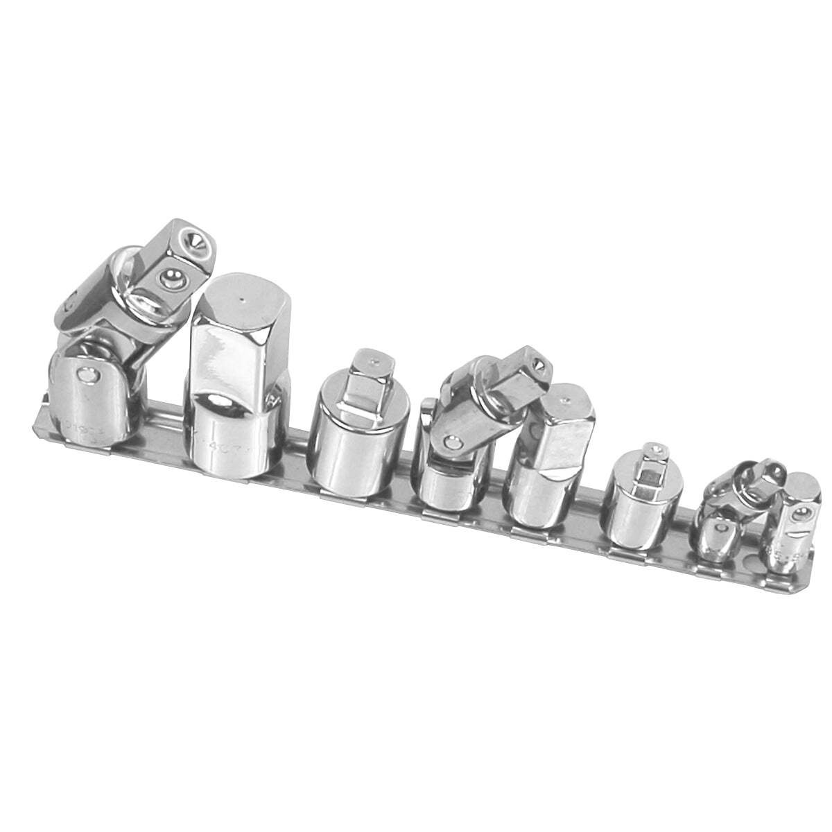 SK Tools 8 Piece 1/4″, 3/8″, And 1/2″ Drive Chrome Universal Adapter Set 4518