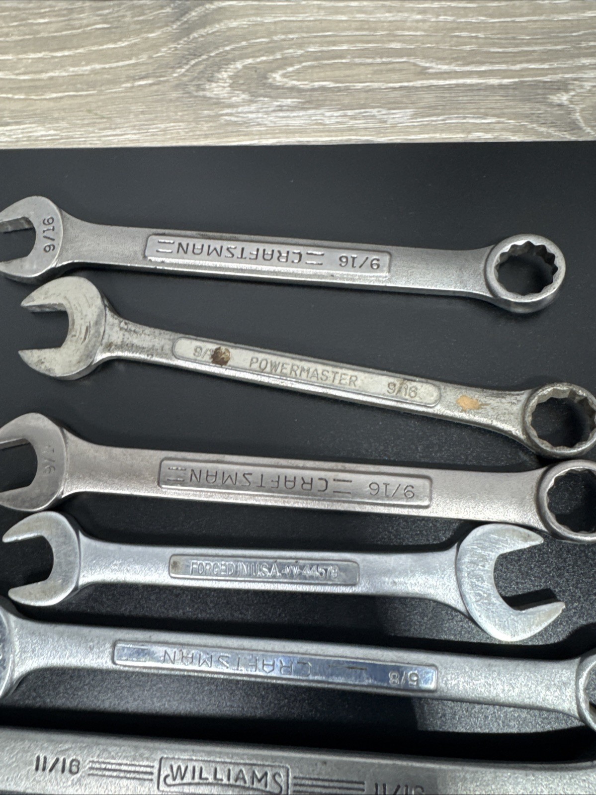 Vintage Lot of 33 Assorted Wrenches Tools Craftsman, Mac, Dunlap,Powr-Kraft,More