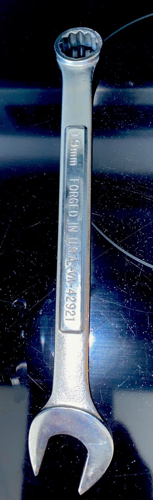 Craftsman Metric Satin Combination Wrench, 6pt, USA NOS, 19mm – Part # 42921