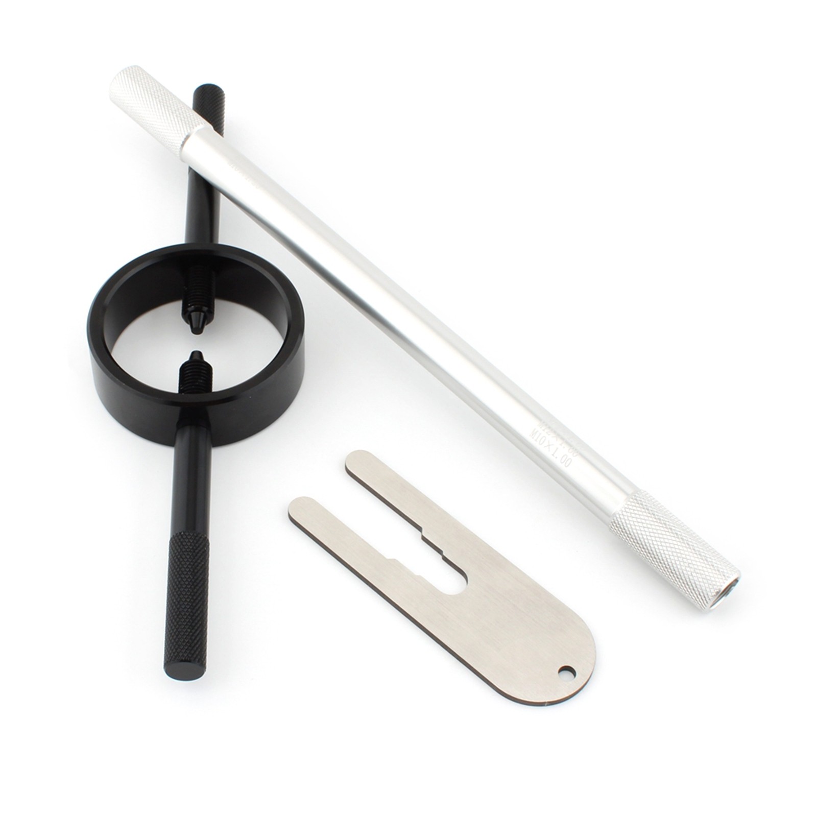 Fork Spring Compressor Adjustable Tool for Motorcycle Maintenance Silver+Black
