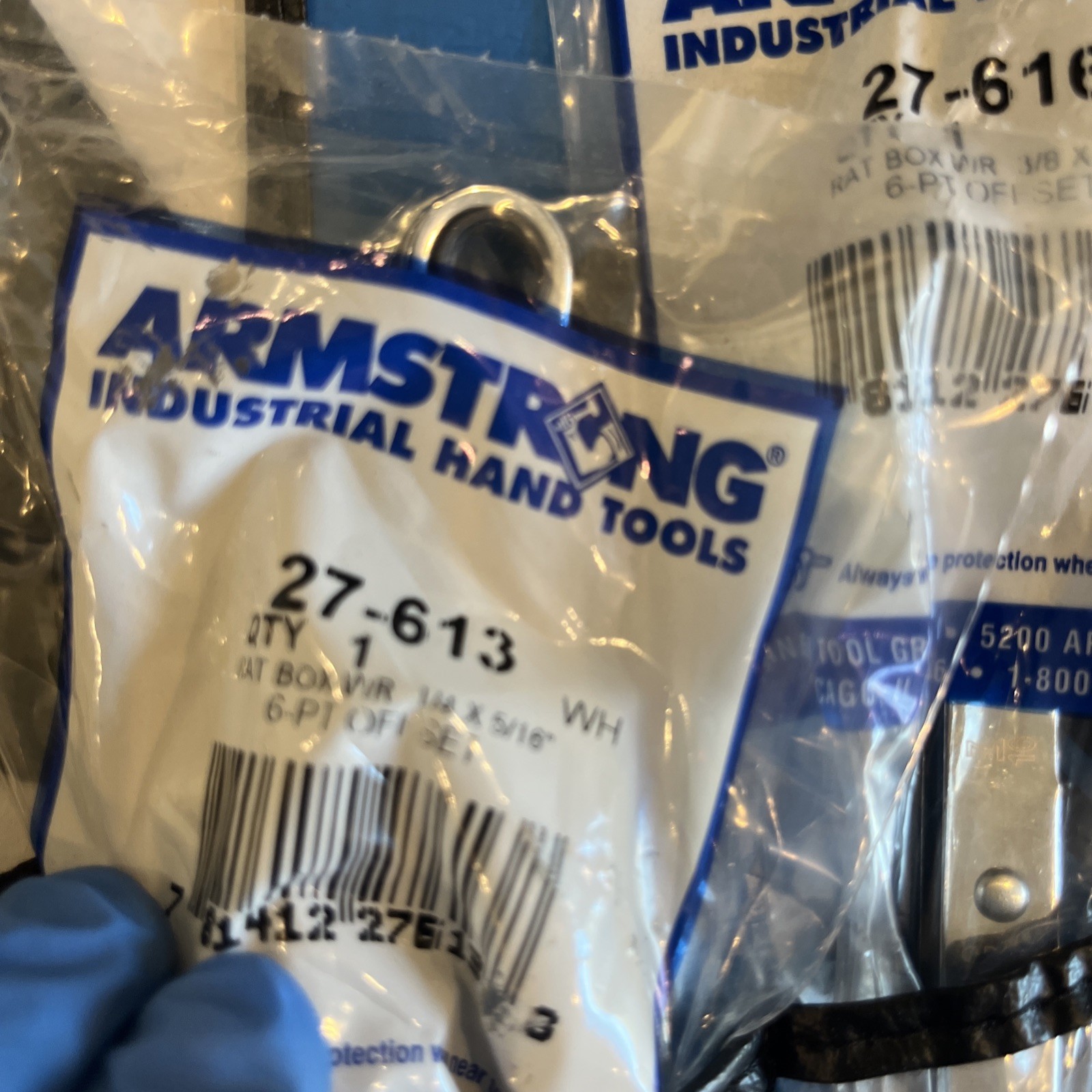 Armstrong Tools USA 27-635 SAE Offset Ratcheting Box Wrench Set Kit Bag, NEW NOS