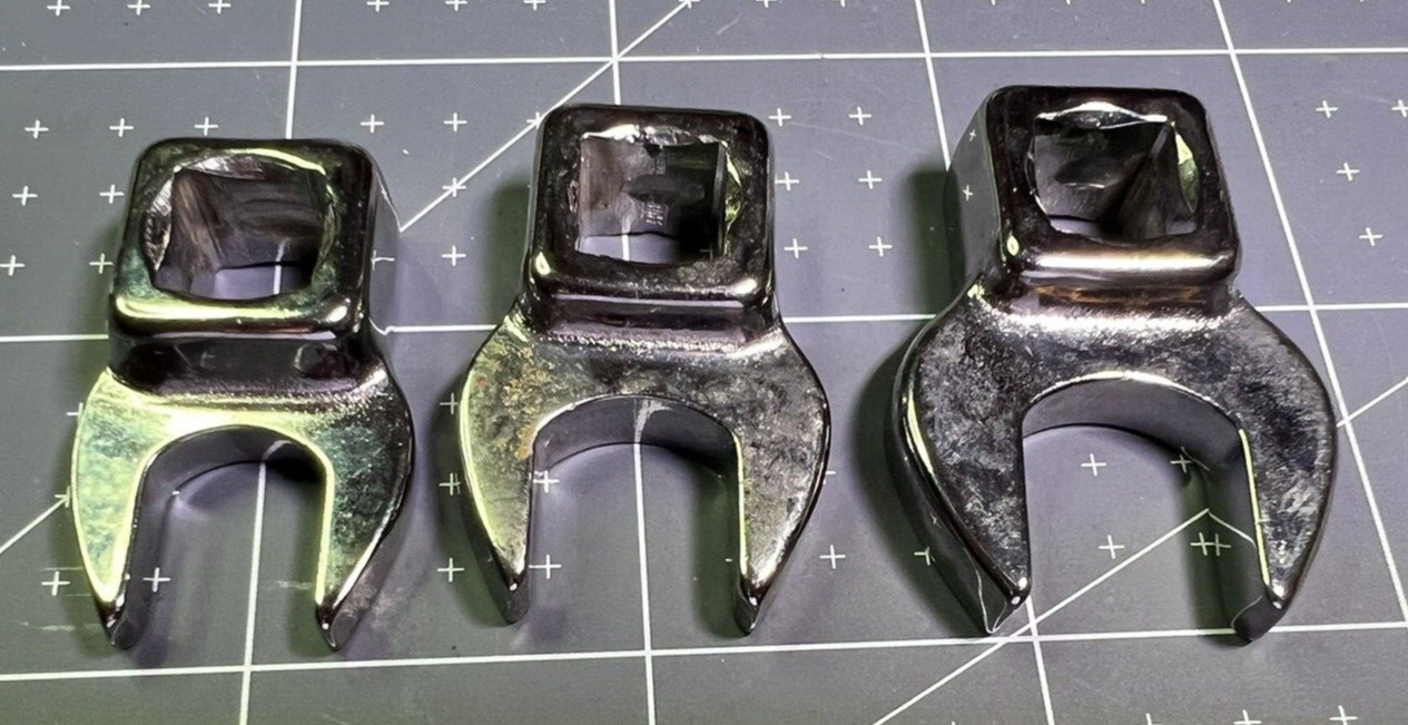 Craftsman 3pc CHROME Crowfoot Wrench 3/8″ Drive SAE 7/16 -1/2 -9/16 -V-