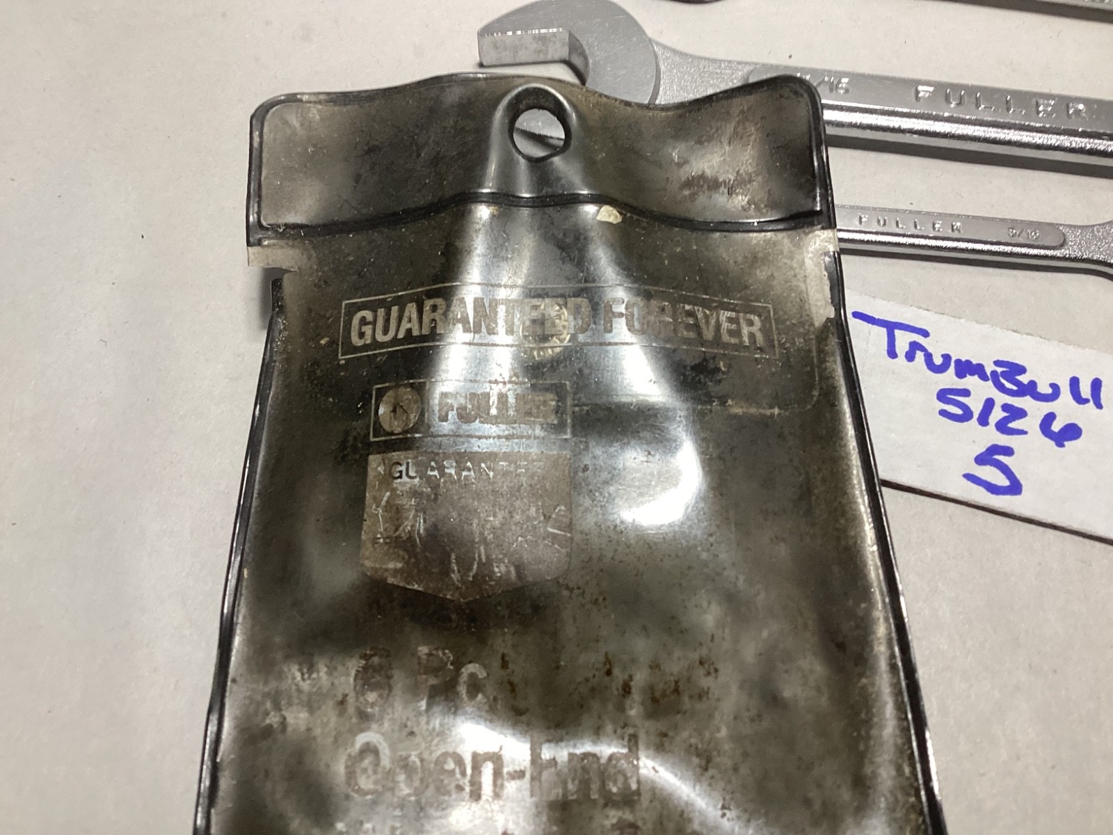 Vintage Fuller (Japan) 6 piece open end wrench set #1474 SAE not complete