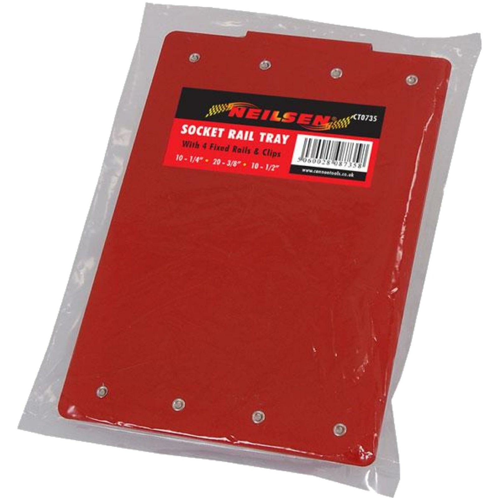 Neilsen 40pc Small Socket Rail Tray 1/4″ 3/8″ 1/2″ Organiser Storage Holder