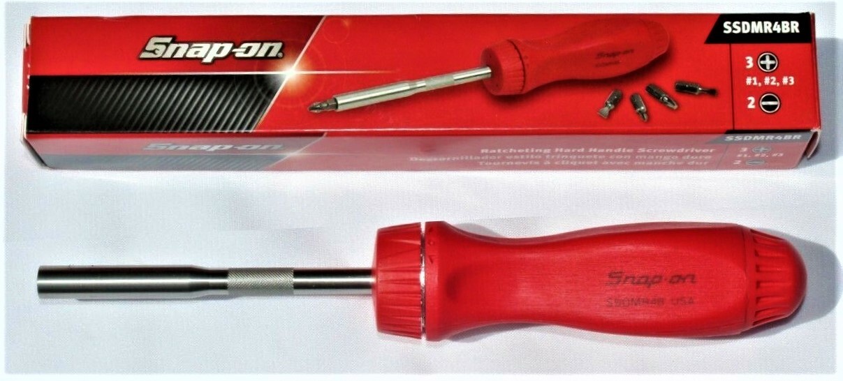 NEW Snap-on RED Ratcheting Screwdriver SSDMR4BR *RED HARD HANDLE* NEW IN BOX!