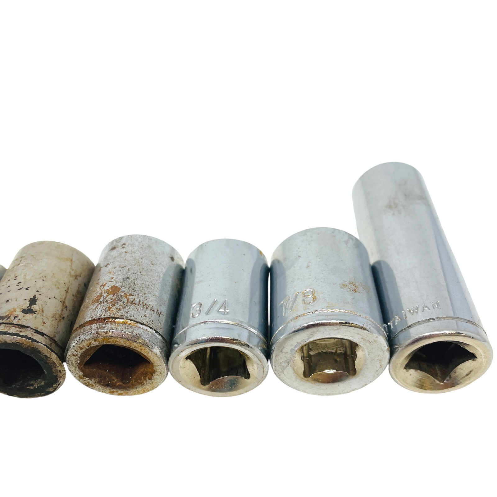 8 Pcs Assorted 3/4 in, 7/8 in, 5/8 in, 17 mm Chrome Vanadium Socket Set