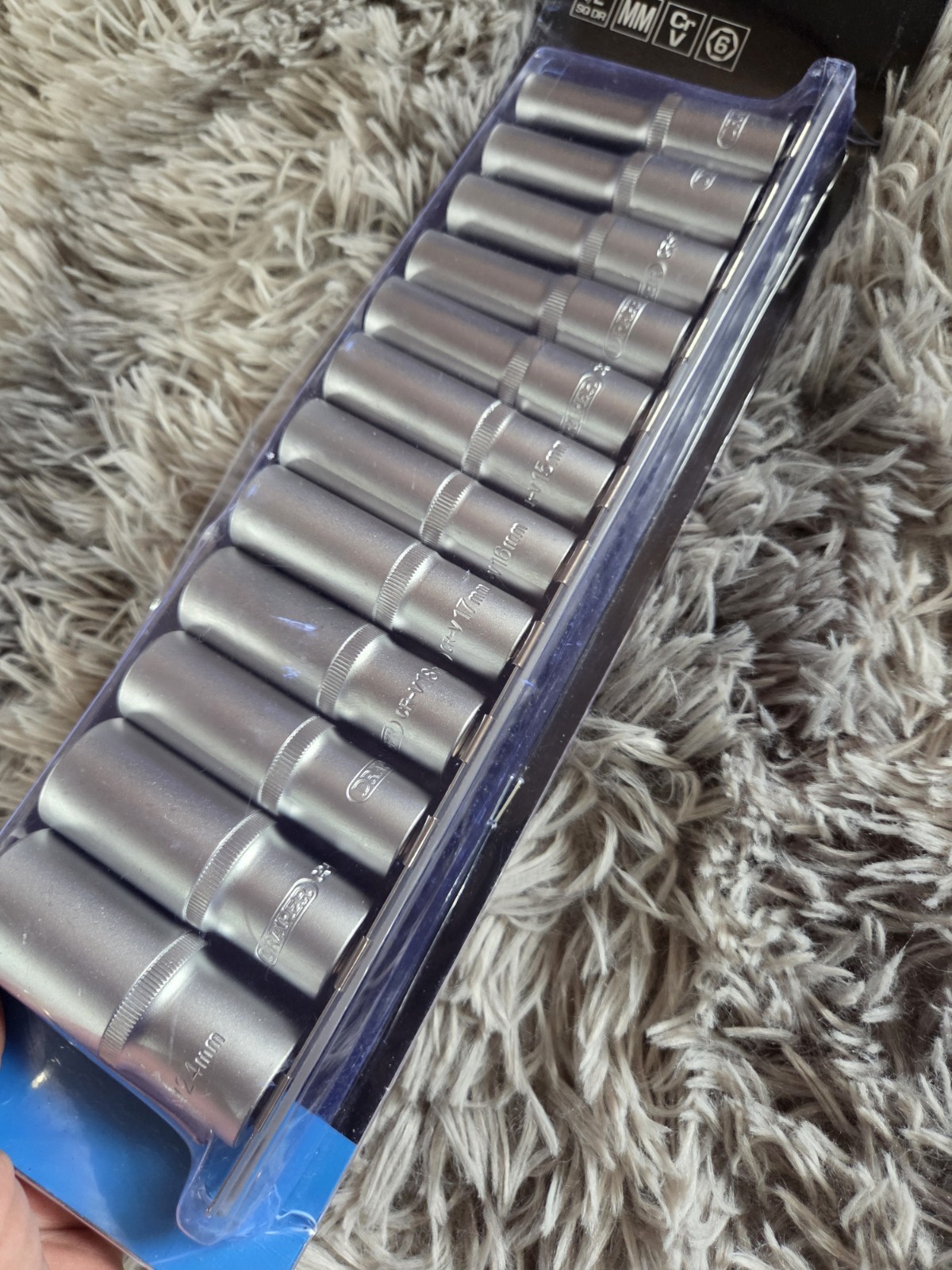 Draper 12 Piece Socket Set 1/2″ SQ DR 10 11 12 13 14 15 16 17 18 19 22 24mm