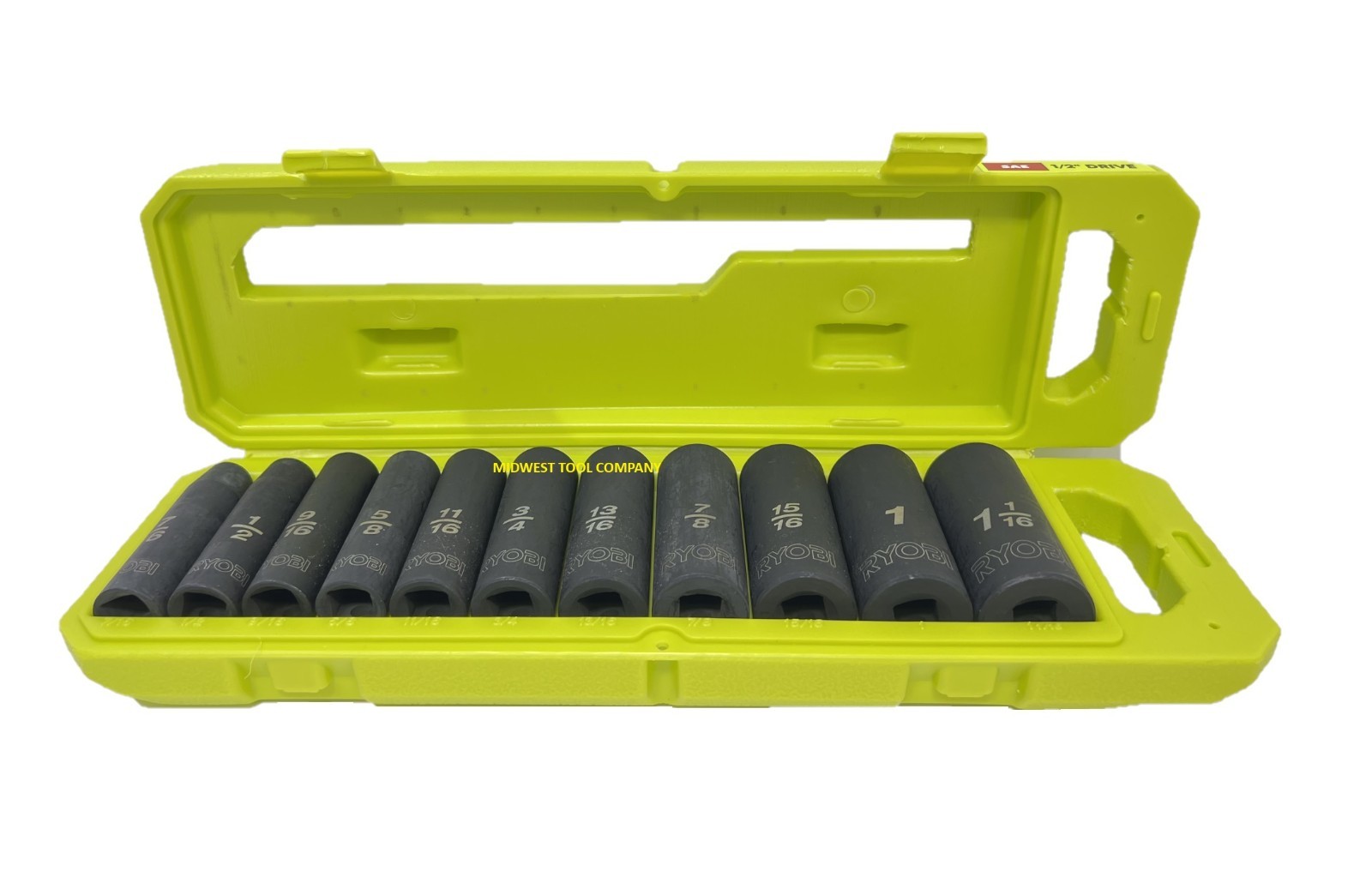 NEW RYOBI 1/2 in SAE & Metric Deep Impact Socket Set, 6 Point (22-Piece)