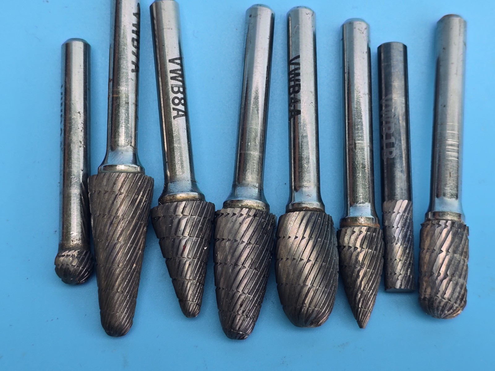 Snap-on. VWB80OC 8 Piece SOLID CARBIDE BURR SET Used Very Good Condition