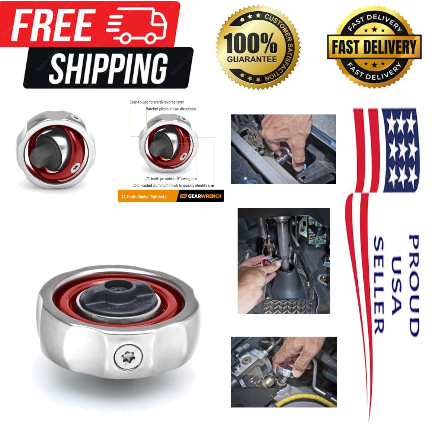 3/8″ Drive 72 Tooth Gimbal Ratchet – 81270
