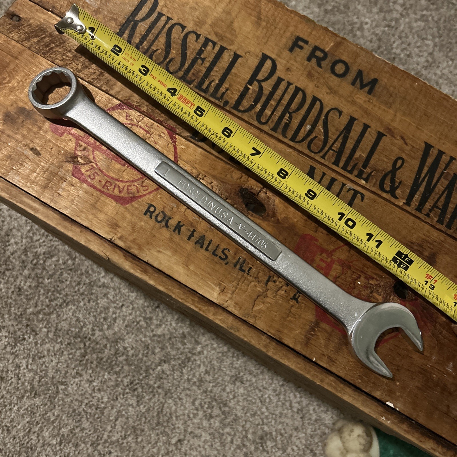 Craftsman Tools USA – 1” 12 Point Combination Wrench -V- Series 44705 Vintage