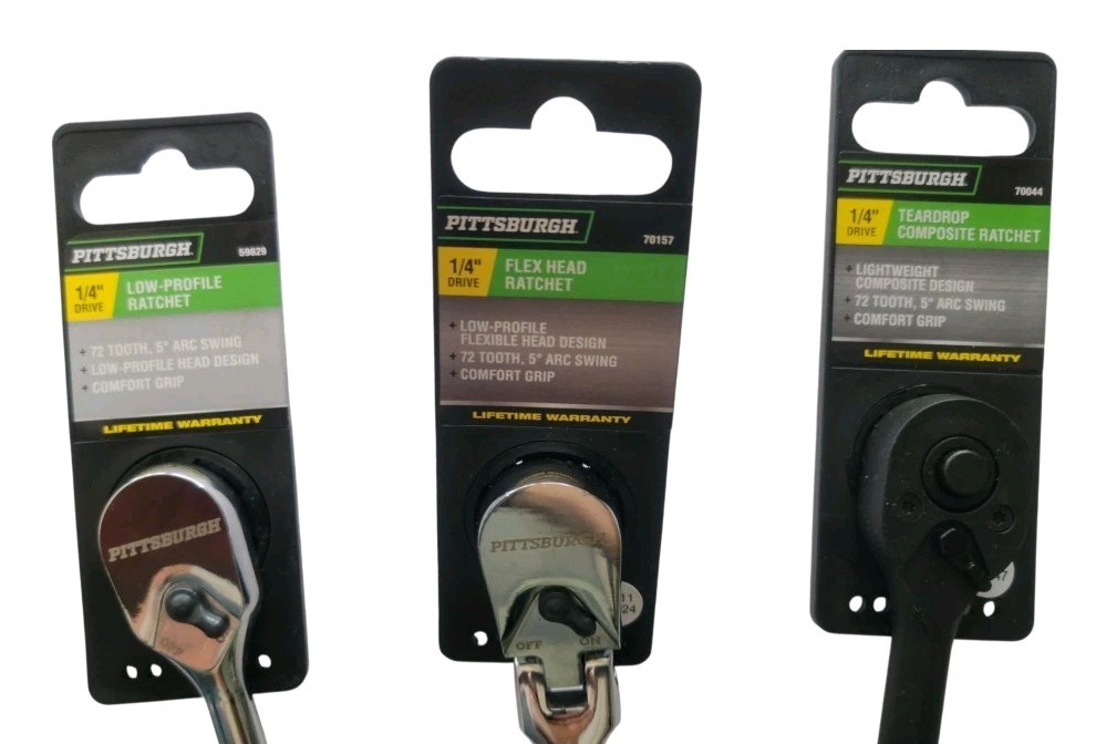 Three Pittsburgh 1/4″ Ratchets Combination