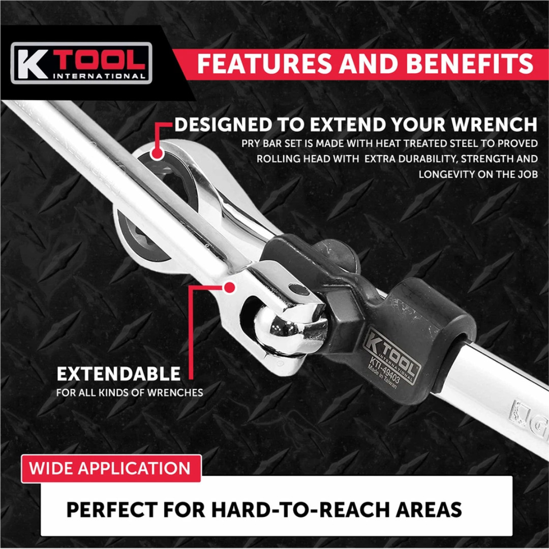 K Tool International 49403 Wrench Extender Adapter 1/2 Drive 21mm Hex