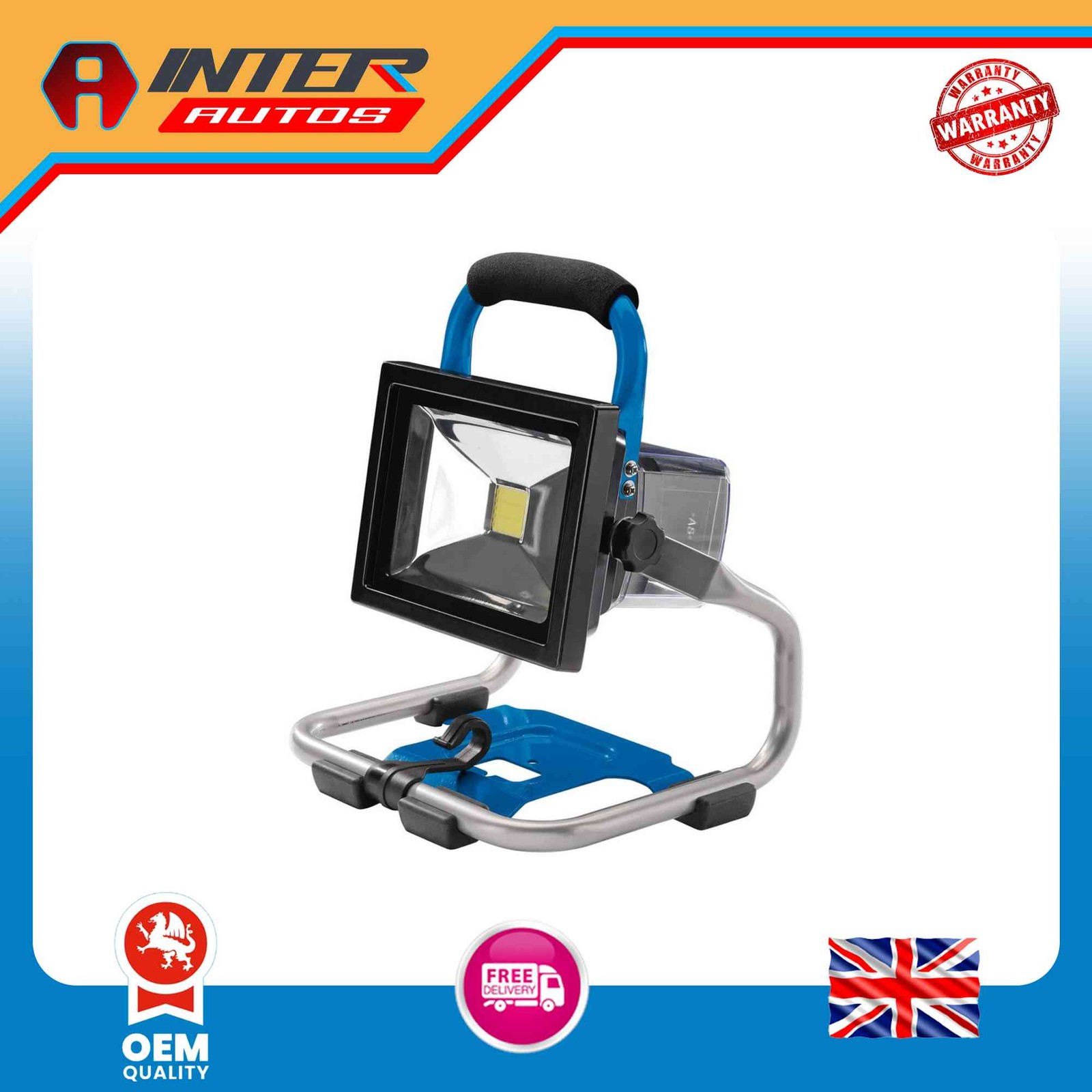 Draper D20 20V COB SMD LED Work Light, 30W, 1800 Lumens (Sold Bare) 55869 55869