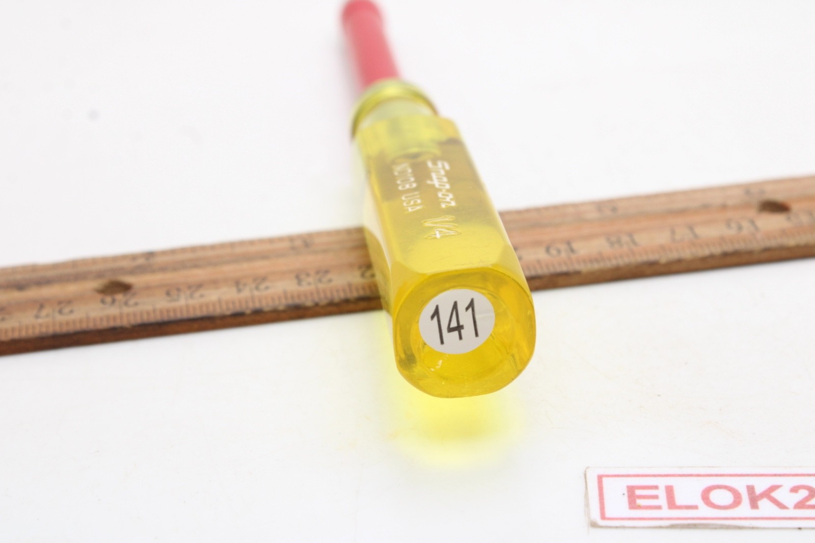 Snap-on ND 108 1/4″ 3″ Shank Red Insulated Amber Handle Nut Driver USA