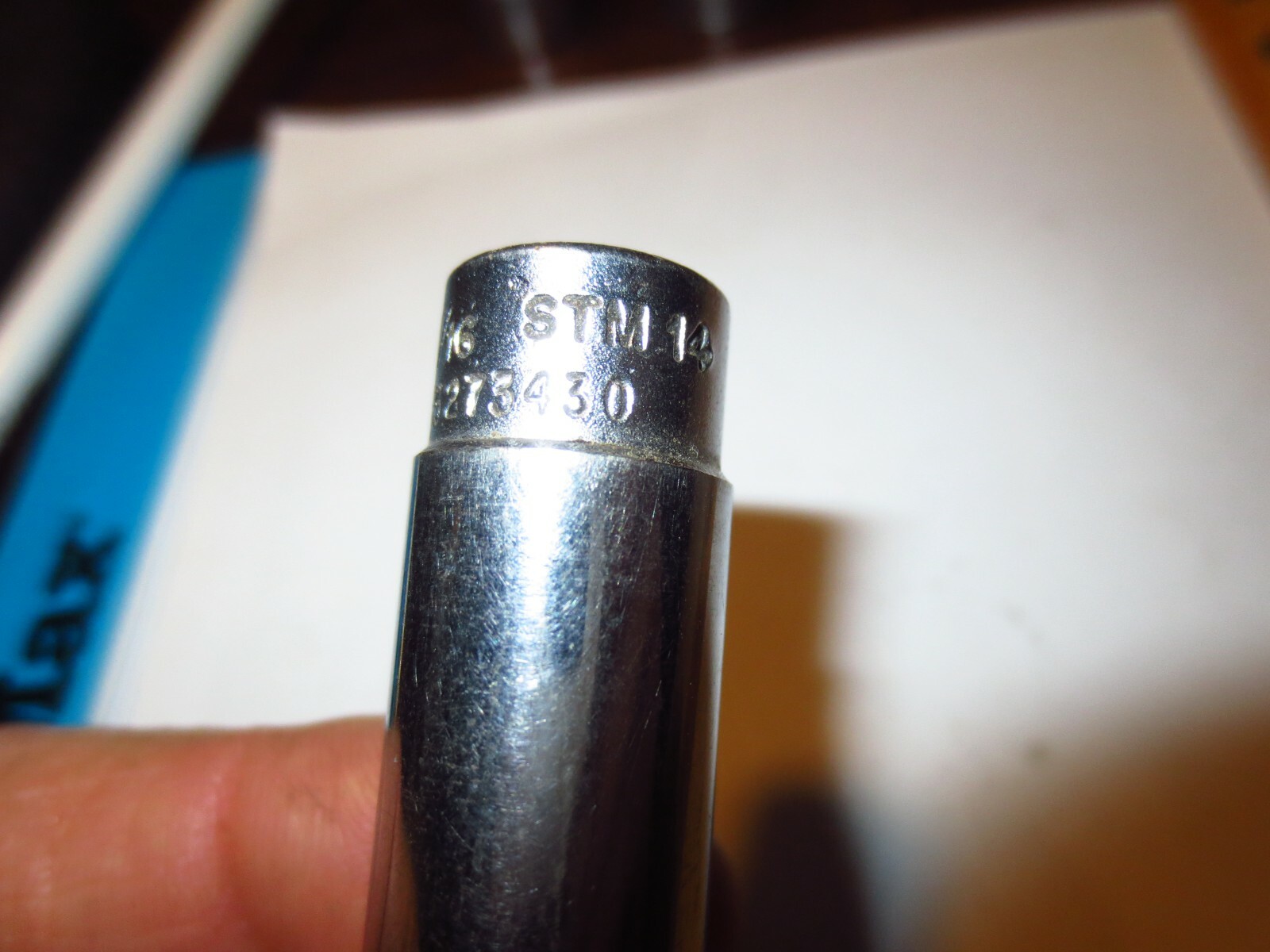 Snap On 7/16 Socket 1/4″ Drive Deep 6 point STM14 SAE Standard USA Made Tool