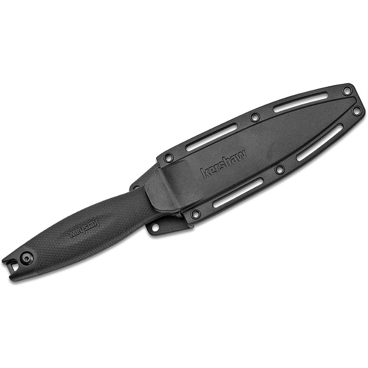 Kershaw Secret Agent Spear Point Fixed Blade Boot Knife with Nylon Dual-Carry Sh