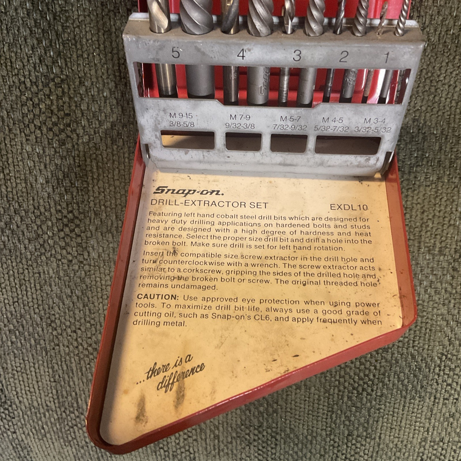 Snap On Tools EXDL10 Extractor/Left Hand Drill Bit Set