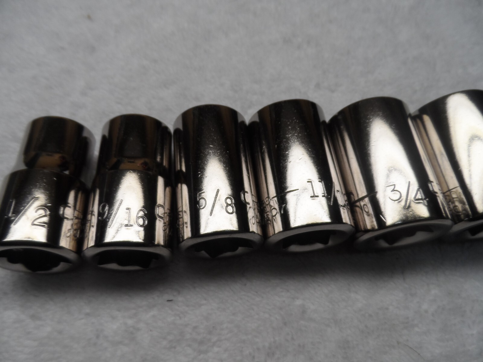 Craftsman 1/2″ Drive SAE Shallow Socket Set NOS USA 12pt 10 pcs (1/2 to 1-1/16″)