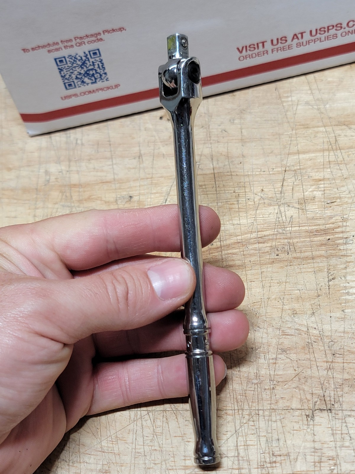 Snap On Tools TM10G 1/4” Drive Standard Handle 6” Chrome Breaker Bar USA MADE