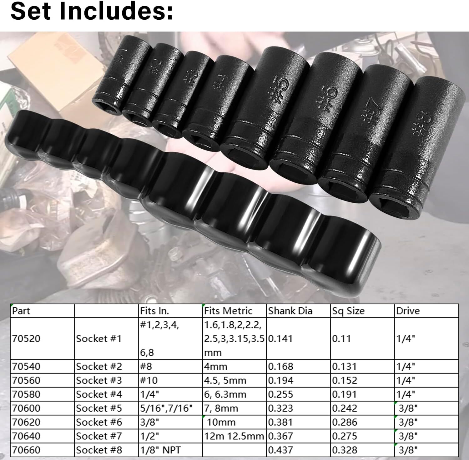 70500 Tap Socket For 1/4″ 3/8″ Drive Fit All MCTI Taps Thru 1/2” & 1/8″ NPT Taps