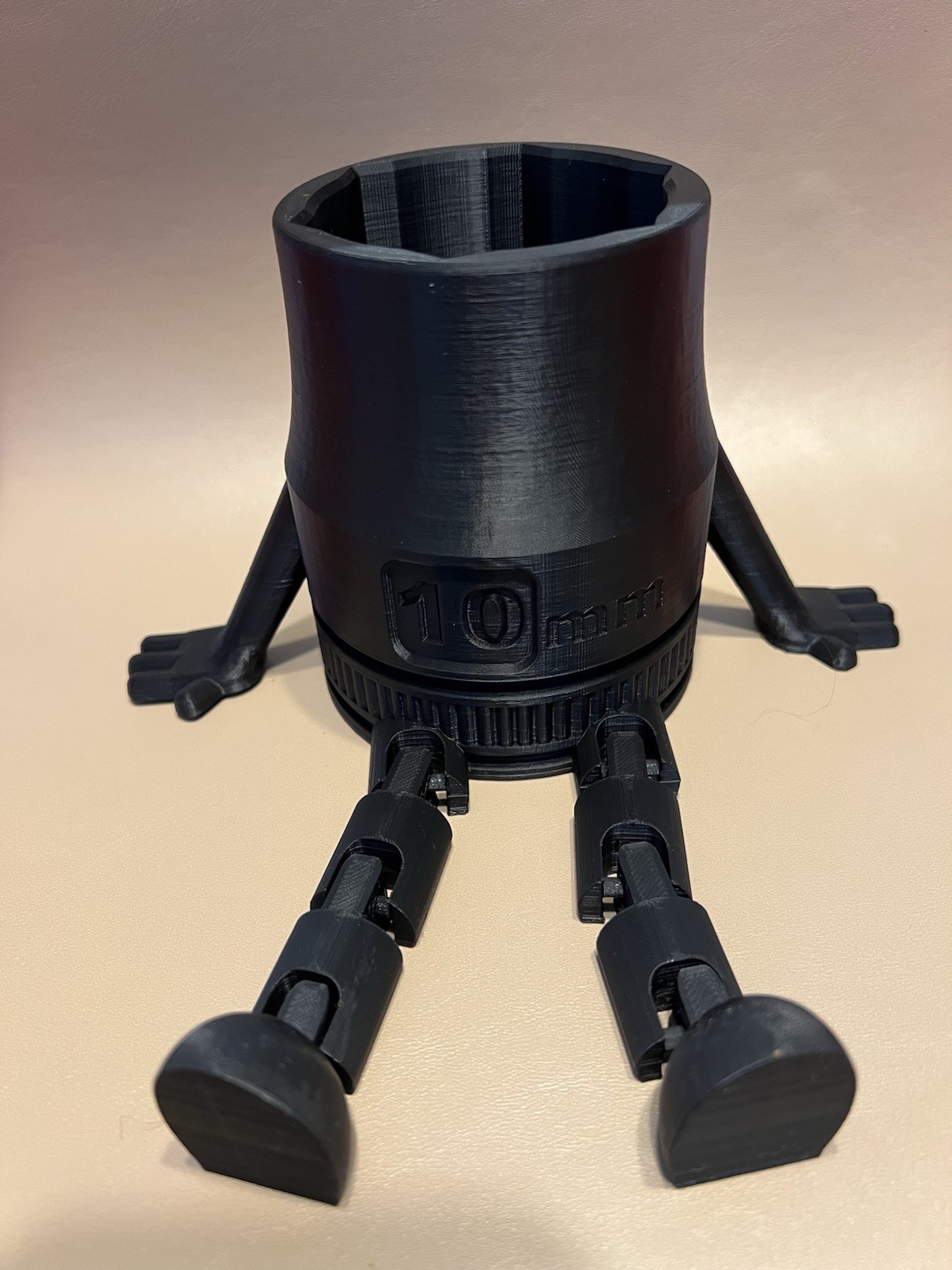10mm Socket Buddy With Articulating Legs With Drink Holder For Toolbox Or Home