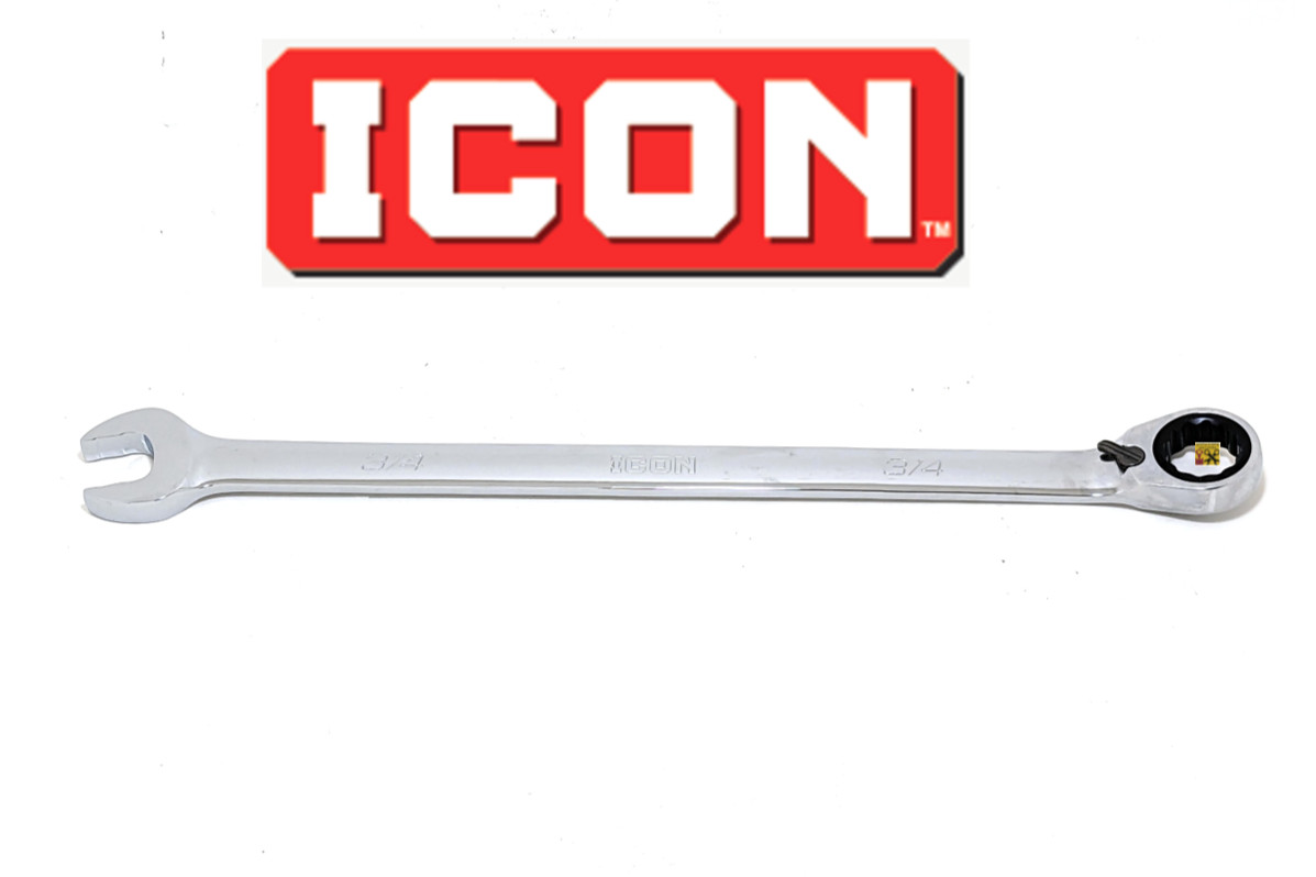 NEW ICON ANTI-SLIP REVERSIBLE RATCHETING WRENCH 12pt WRAS-7 SAE INCH PICK SIZE