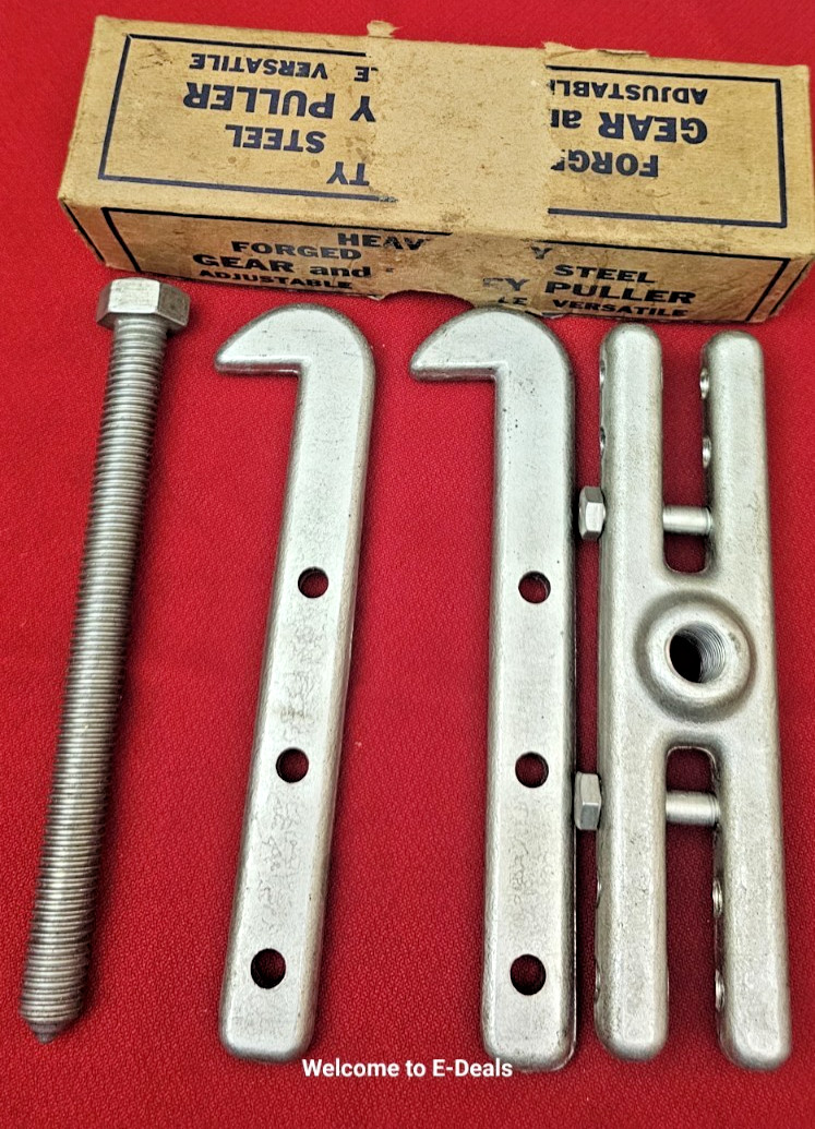 Vintage Forged Steel Gear and Pulley Puller Heavy Duty Adjustable Tool AB