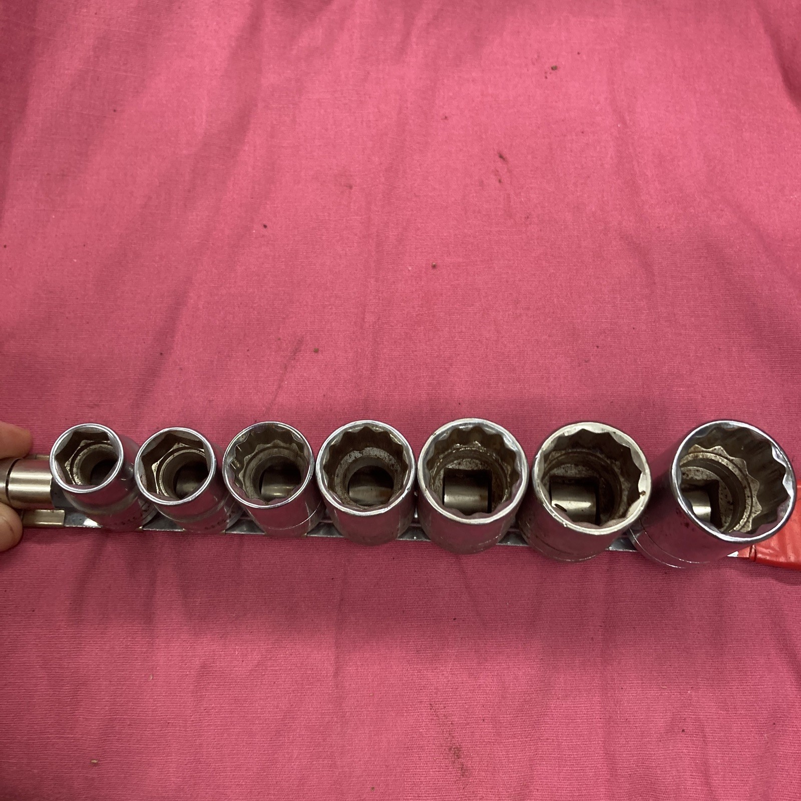 Lot Of 7 SK Tools 1/2 Drive 12 Point Sockets 1/2” 9/16 5/8 11/16 3/4 13/16 7/8
