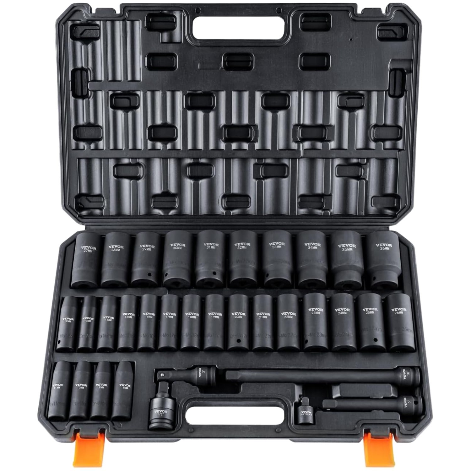 1/2″ Drive Socket Set – 34 Pieces of Cr-Mo Alloy for Ultimate Durability