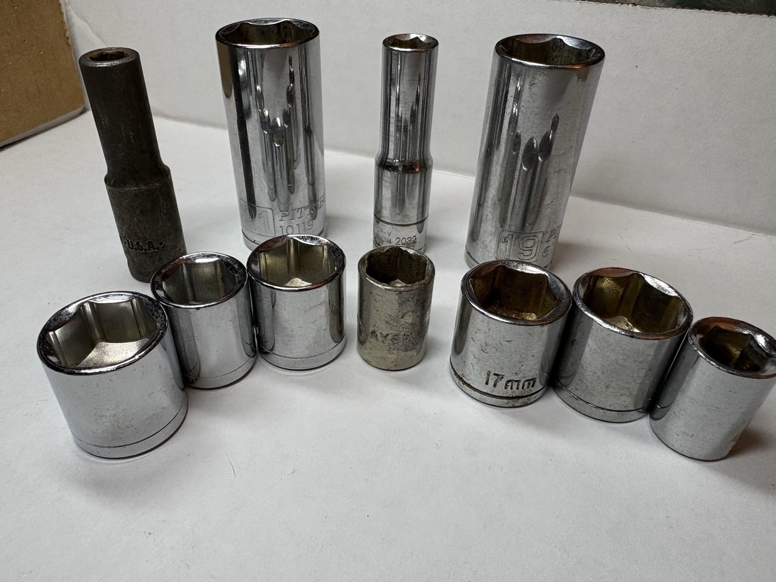 Mixed Lot SAE & Metric 6 & 12 Pt Sockets 3/8” Drive Mix Brand SK Allen Pittsburg