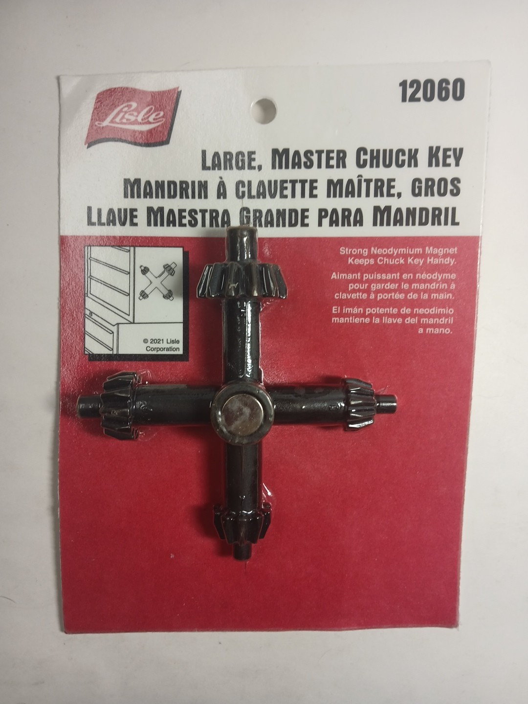 Lisle 12060 Large Master Magnetic Chuck Key with 4 Sizes