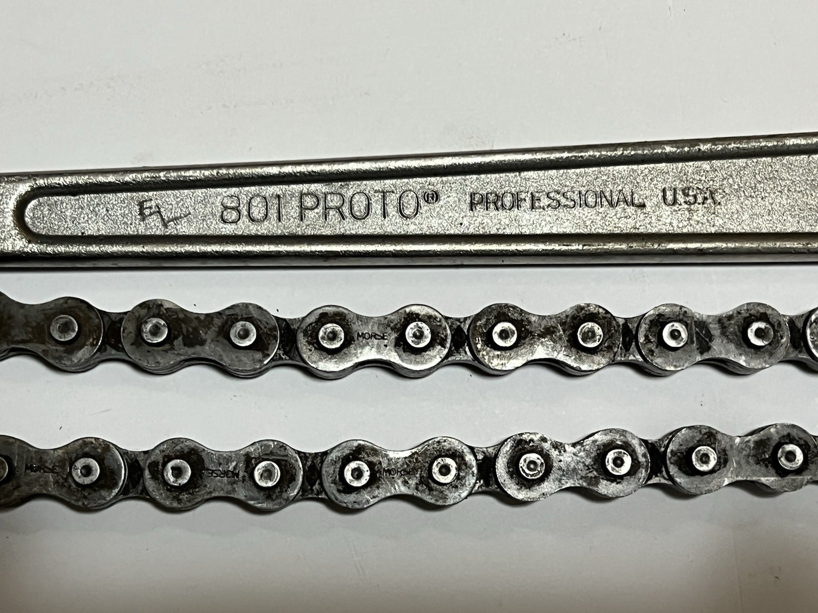 Proto 801 Chain Pipe Wrench 12″ Long with 16″ Chain Made in USA 5″ Diameter
