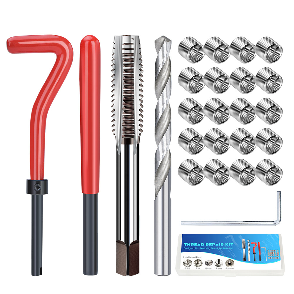 25PCS Thread Repair Kit Metric Drill M3 M6 M8 M12 Wire Insert Car Pro Coil Tool