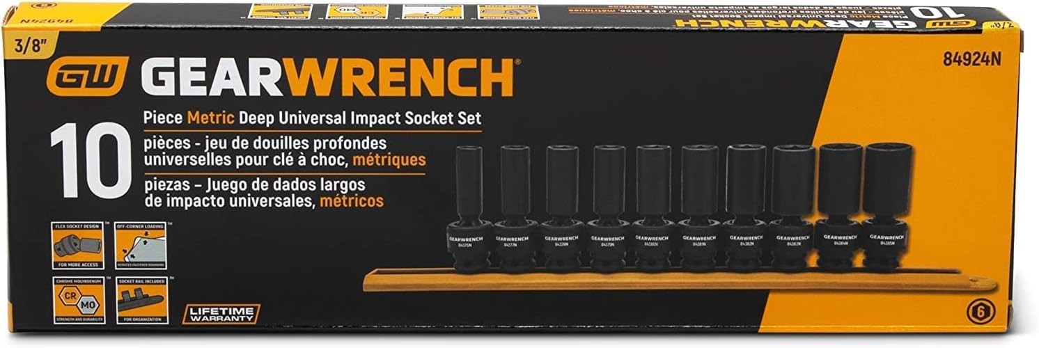 Metric 10-Piece 3/8” Drive Deep Impact Socket Set – Reliability and Performance