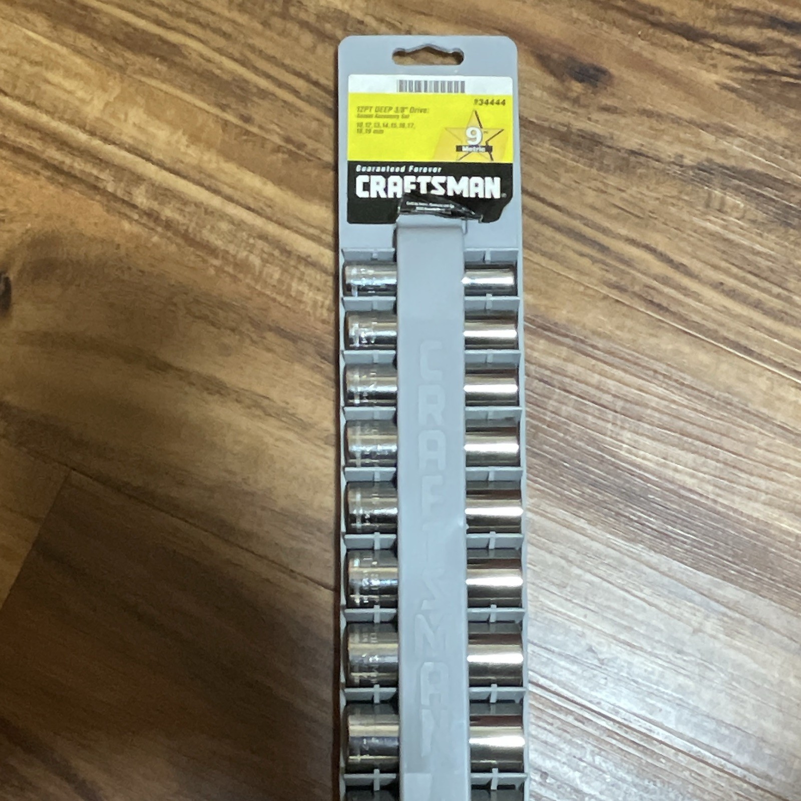 Craftsman 9 Piece 12 Point Deep 3/8 Inch Metric Socket Set — Part 34444