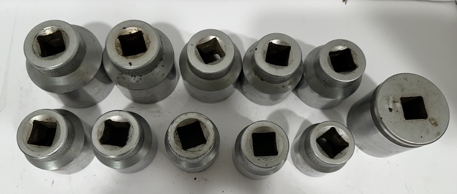 Vintage New Britain 3/4” Socket Set 1”-2” Sockets Breaker Bar.