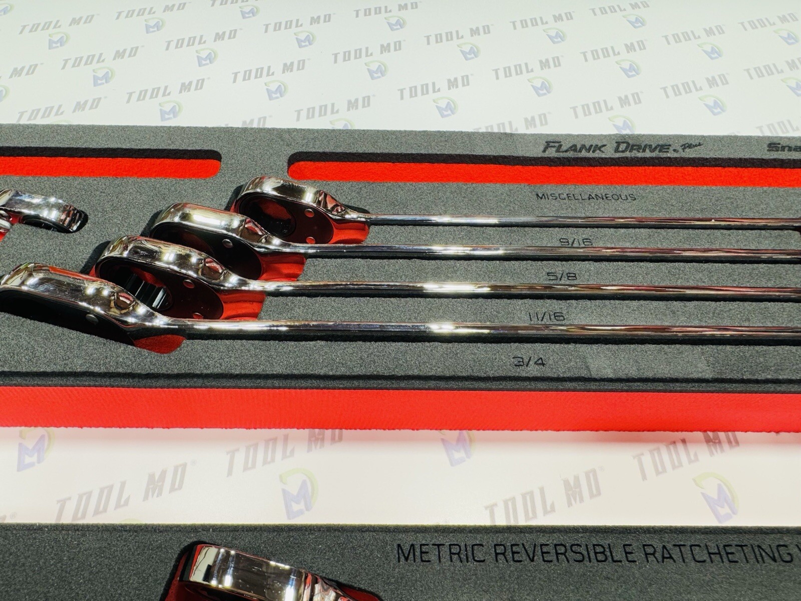 Snap-on Tools NEW 23pc Metric & SAE Reversible Ratcheting Combo Wrench Foam Set