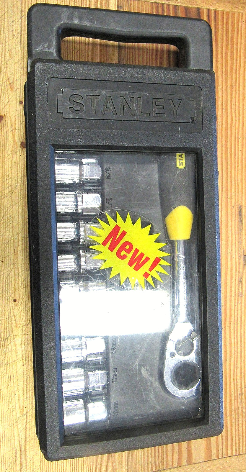 Vintage Stanley 13-Pc PASS-THRU Socket Set ⅜″ Drive Ratchet • SAE – METRIC